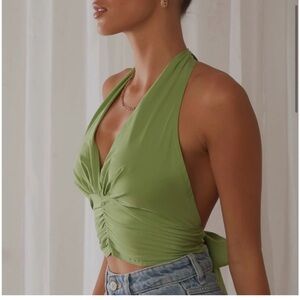 Peppermayo Betty Halter Top - Lime